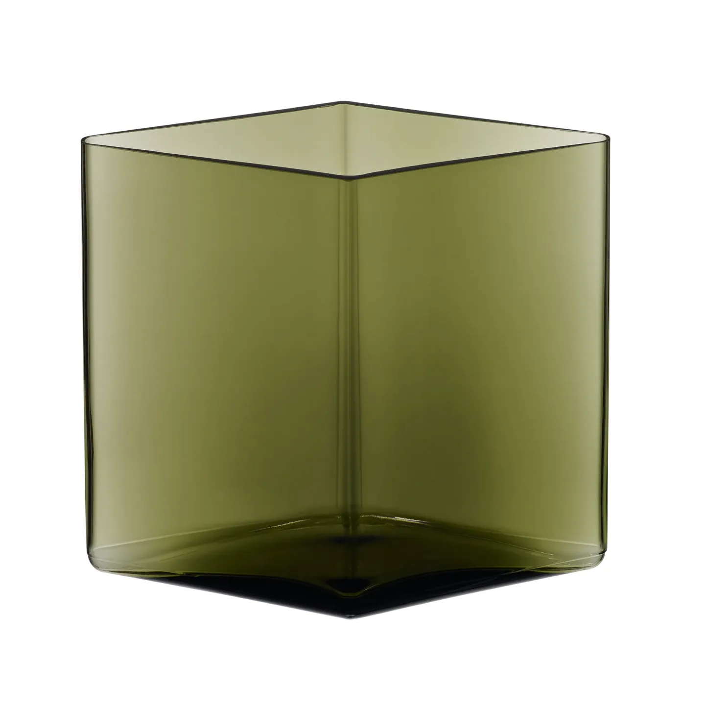 Iittala Ruutu vas 20,5 x 18 cm mossgrön