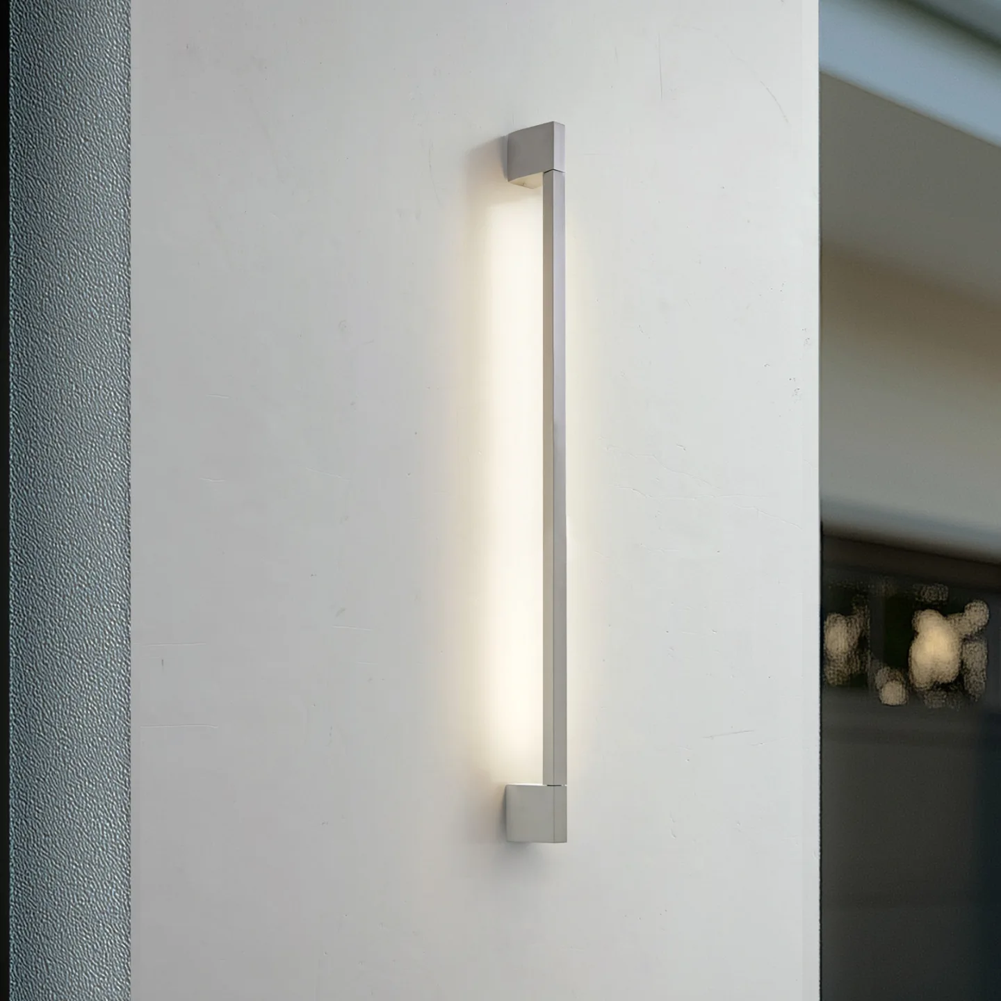 Neano LED-udendørs væglampe, stengrå, 90 cm, IP54 - Lindby - Altan - Moderne - Aluminium