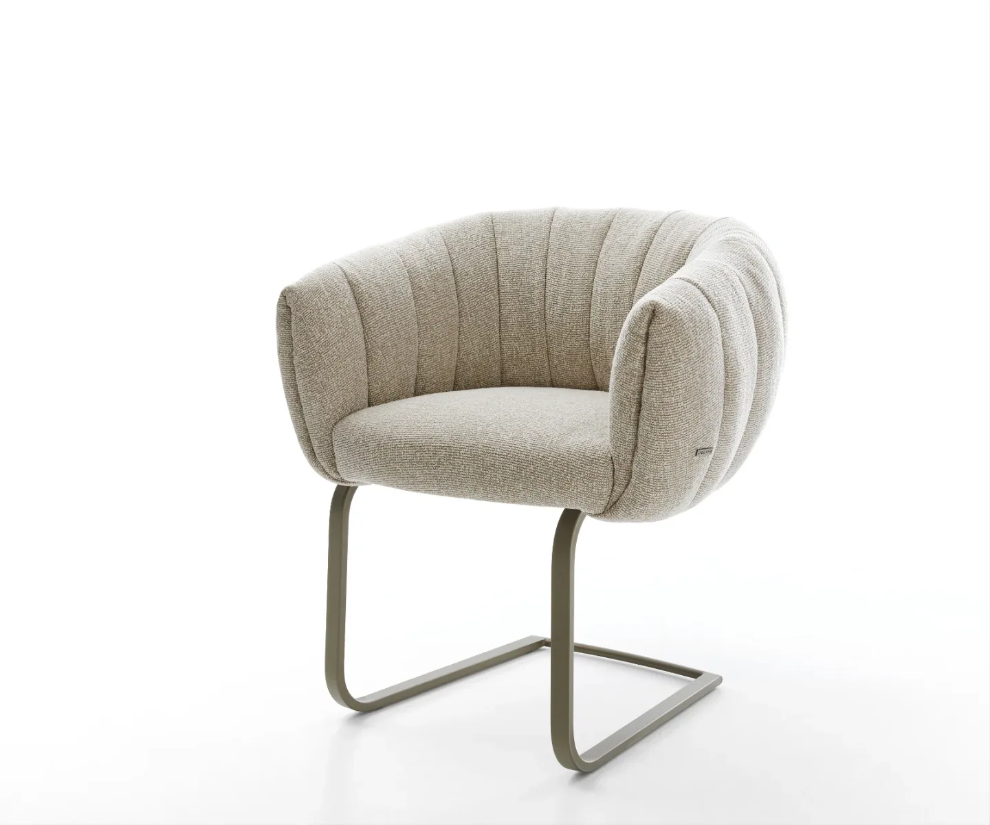 Freischwinger Jada-Flex Webstoff Soft Beige Freischwinger flach Effektfinish Titan Taschenfederkern