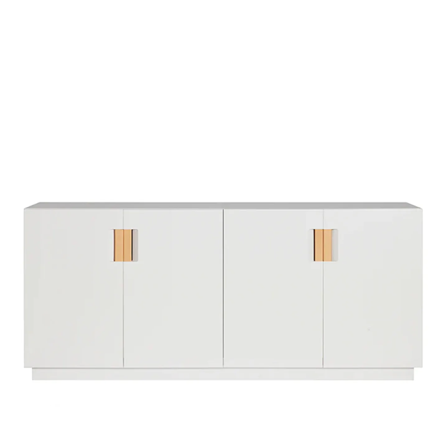 Asplund - Frame 160 Low Covered Doors - White / Natural Leather - Skåp och vitrinskåp - Anya Sebton & Eva Lilja Löwenhielm 2011 - Vit - Läder