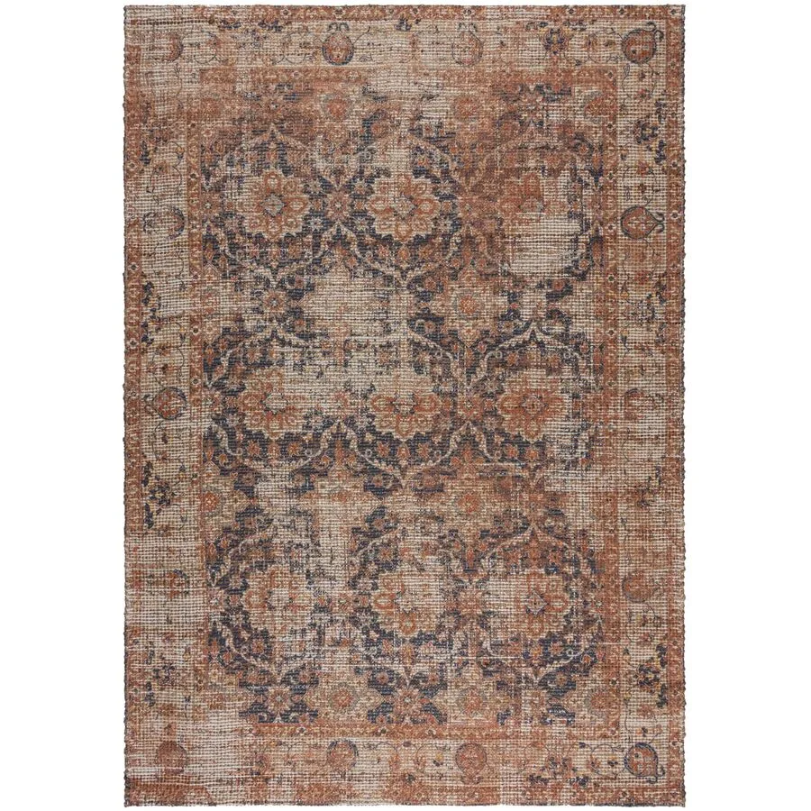 Teppich Mello Blau, Rost, Beige Paisleymuster Jute, Polyester, Baumwolle 230 x 160 cm