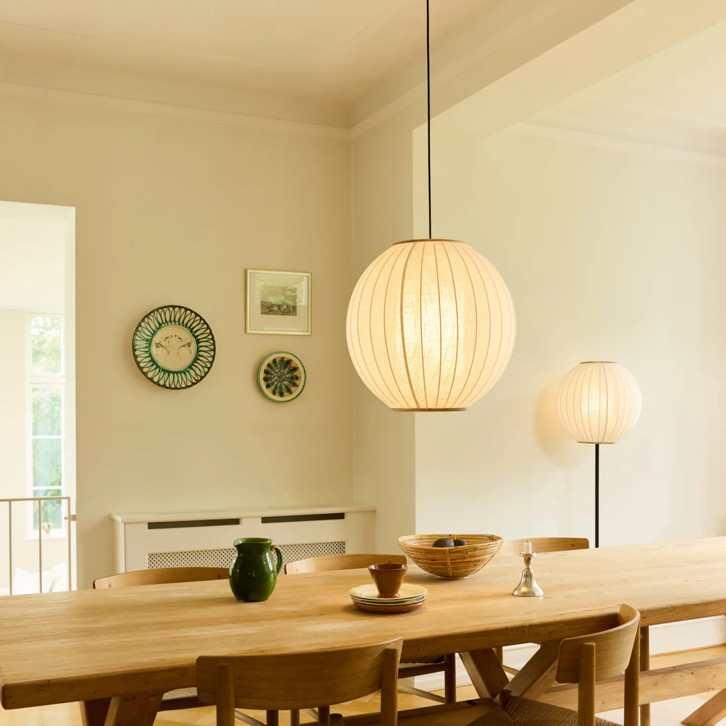 BALLOON gulvlampe, høyde 150 cm, kremfarget, tekstil - Halo Design - Stue - Stoff / Tekstil - Med en lyskilde