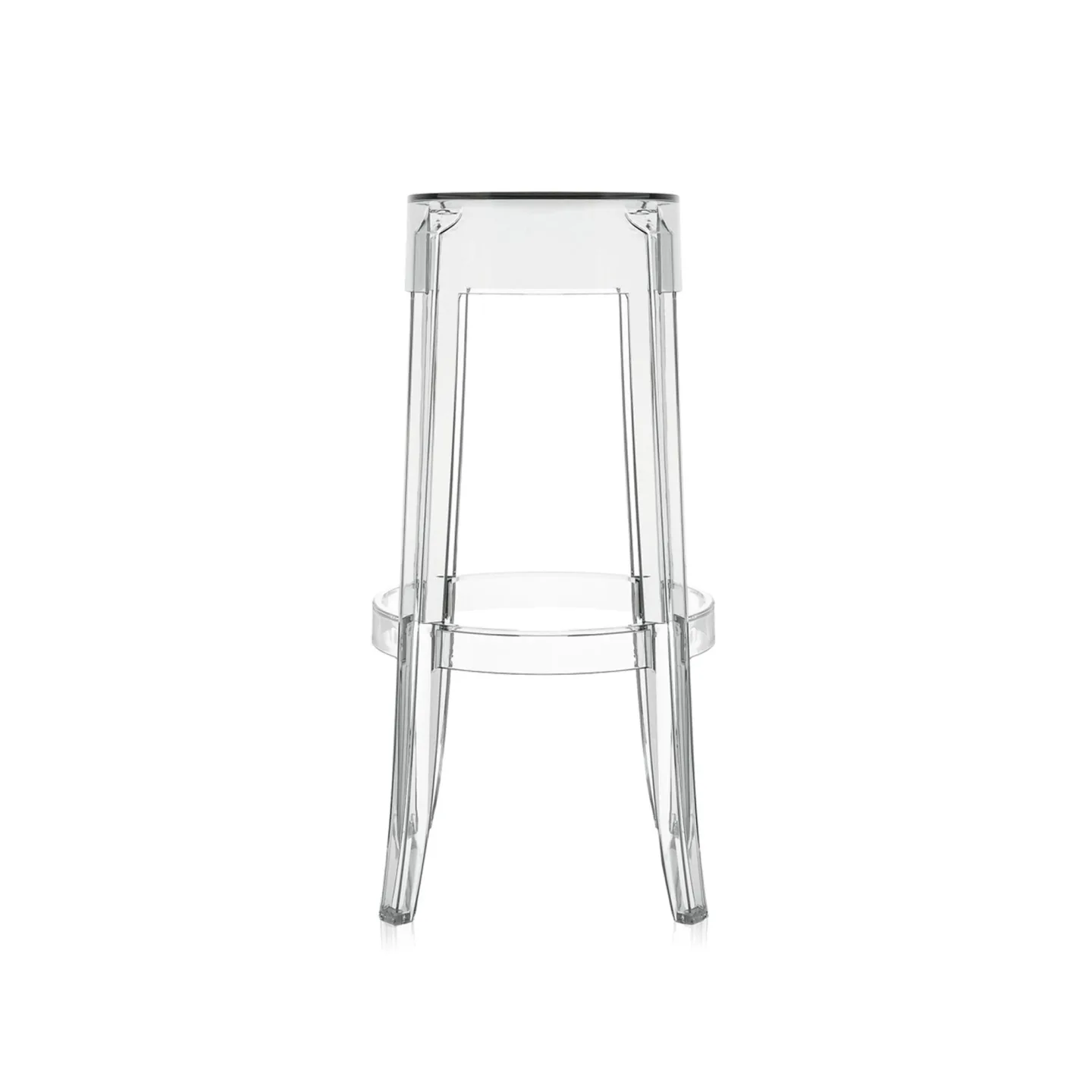 Kartell - Charles Ghost Stool 4899 Crystal H: 75 cm - Barstolar - Philippe Starck - Transparent - Plast