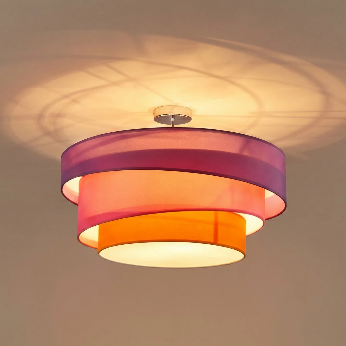 Melia Plafond Violet/Pink/Orange/Chrome - Lindby - Vardagsrum - Modern - Tyg / textil - Med avstånd