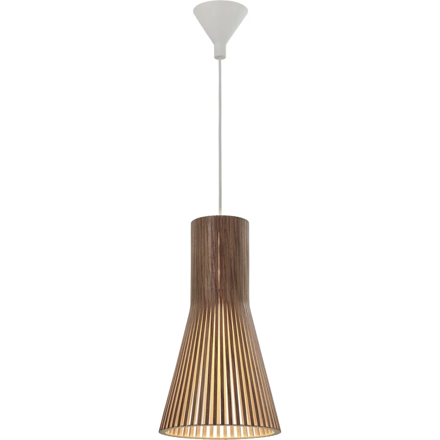 Secto Design Pendellampe Secto Small Braun/Weiss Holz 25 cm 45 cm - Material: Birke - LED - Lichtfarbe: Warmweiss - LED Energiesparlampen