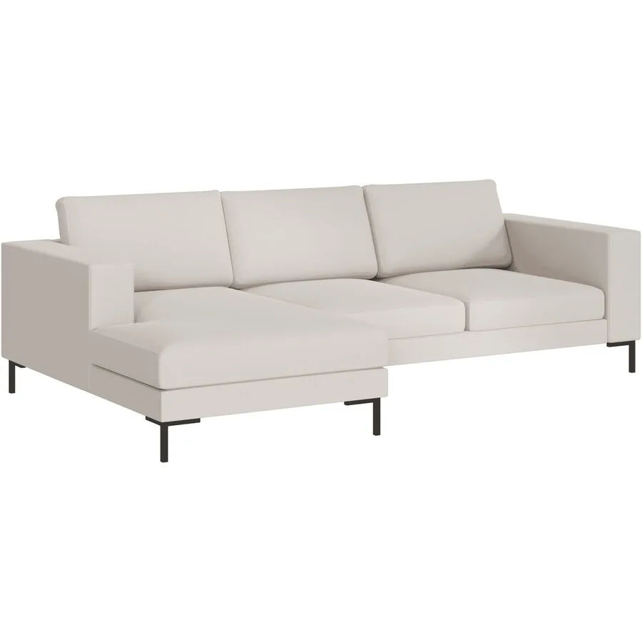 Ecksofa Domino Beige Stoff 250 cm 151 cm - Möbel Konfigurator: Traummöbel individuell zusammenstellen