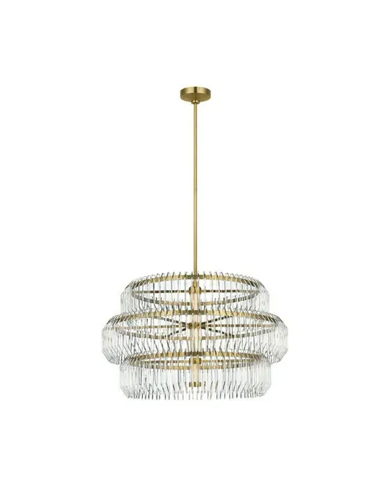Killarney 32" Layered Drum Chandelier Brass
