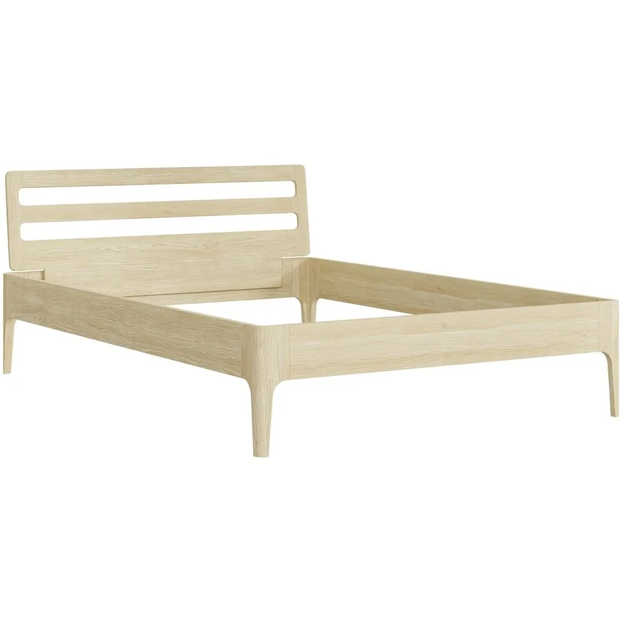 Bett Lund Asteiche Massivholz Massivholz 140 x 200 cm - Möbel Konfigurator: Traummöbel individuell zusammenstellen