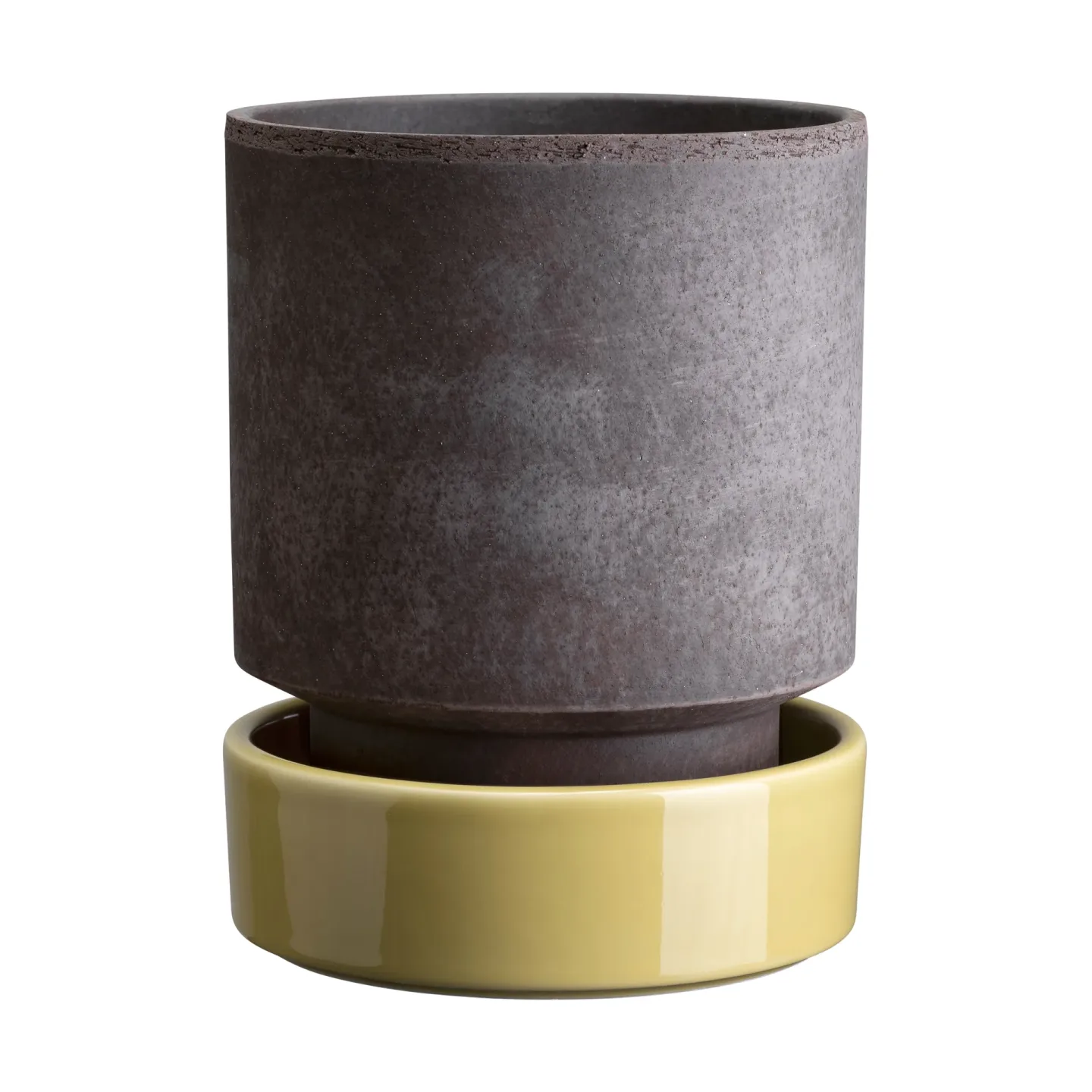 Bergs Potter Hoff kruka Ø18 cm, Raw Grey-Pale Yellow