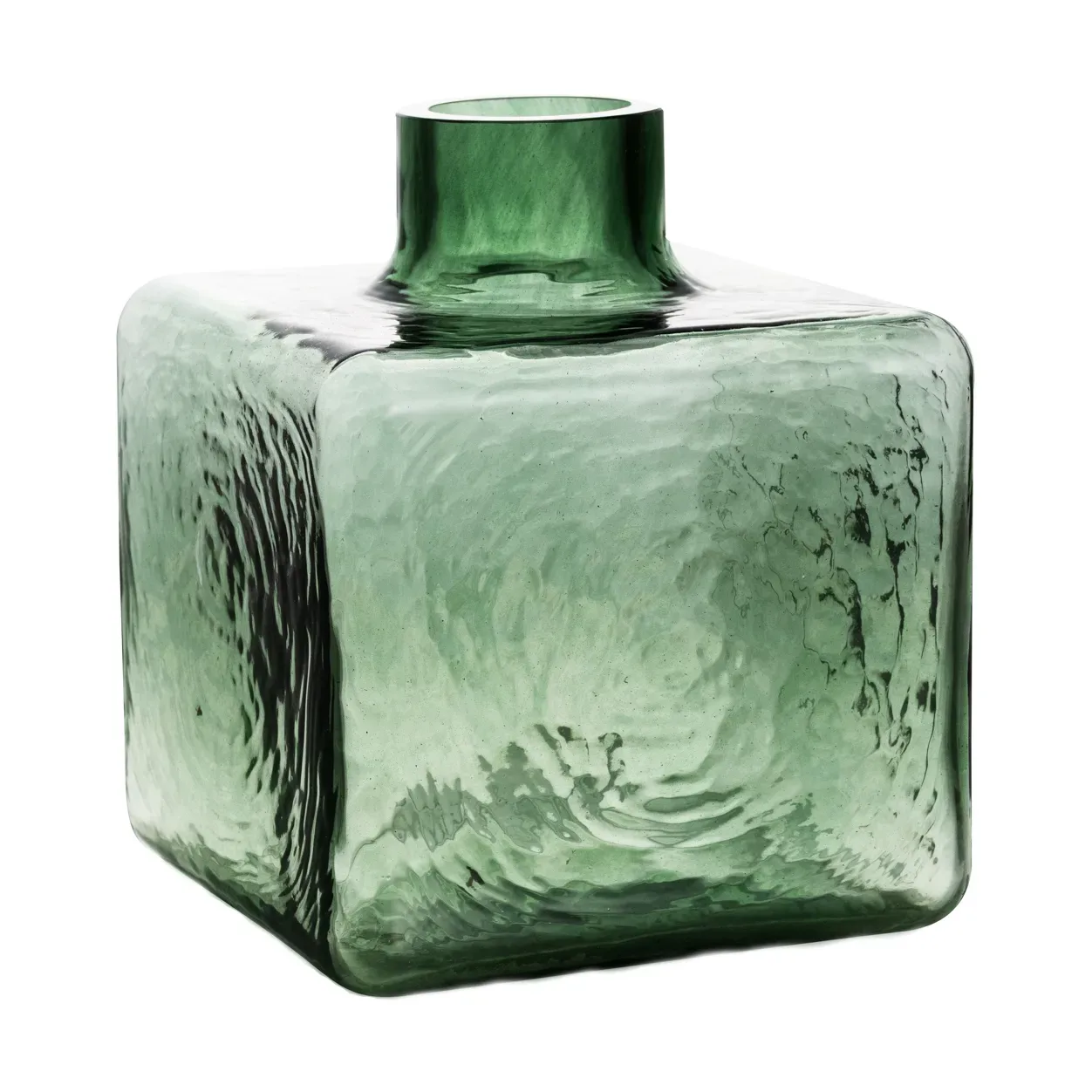 Fogia Cube Vase Grün, 23x20x20 cm