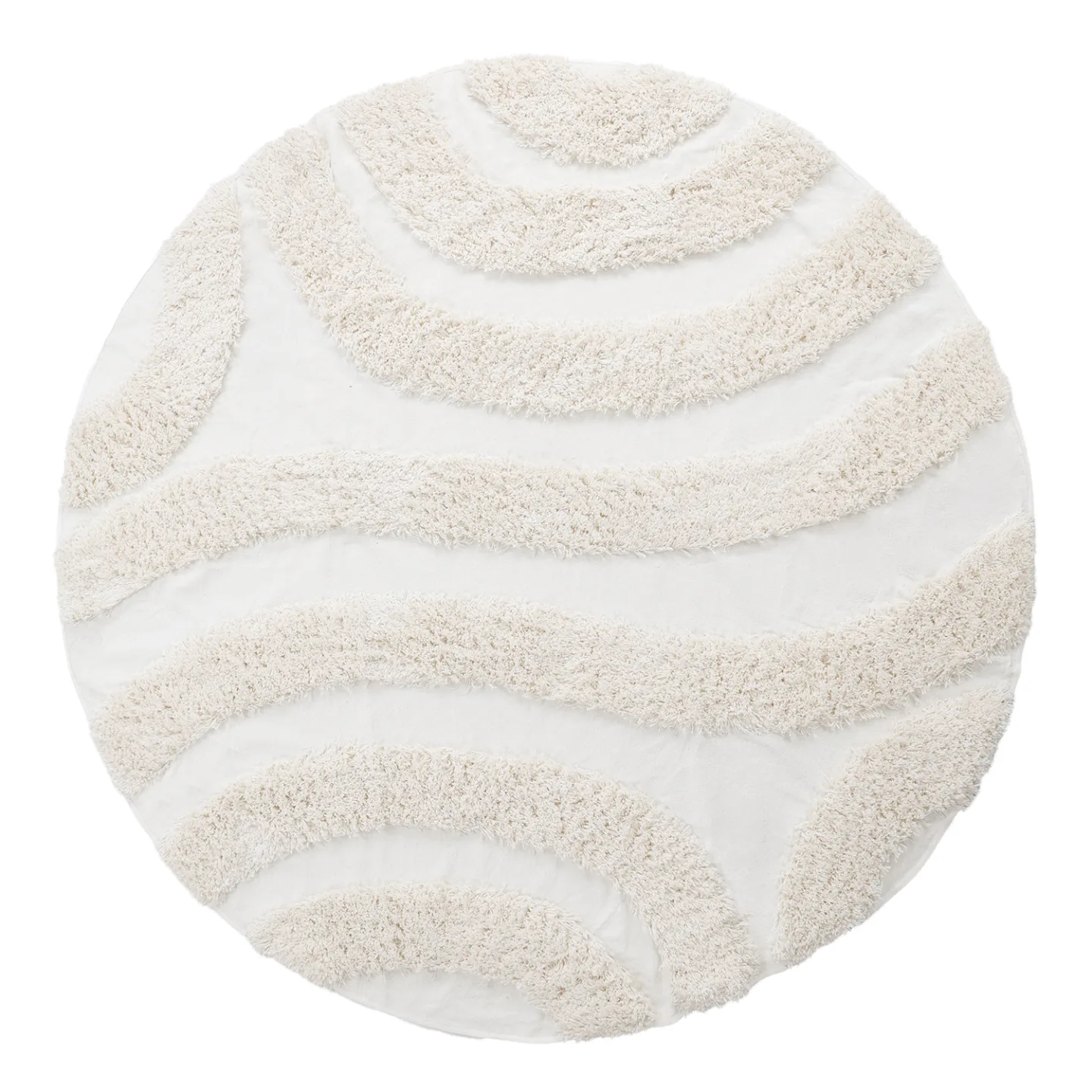 Rundt teppe - Sivota Natural Cotton Shaggy (off-white) (Størrelse: Ø 160 cm)