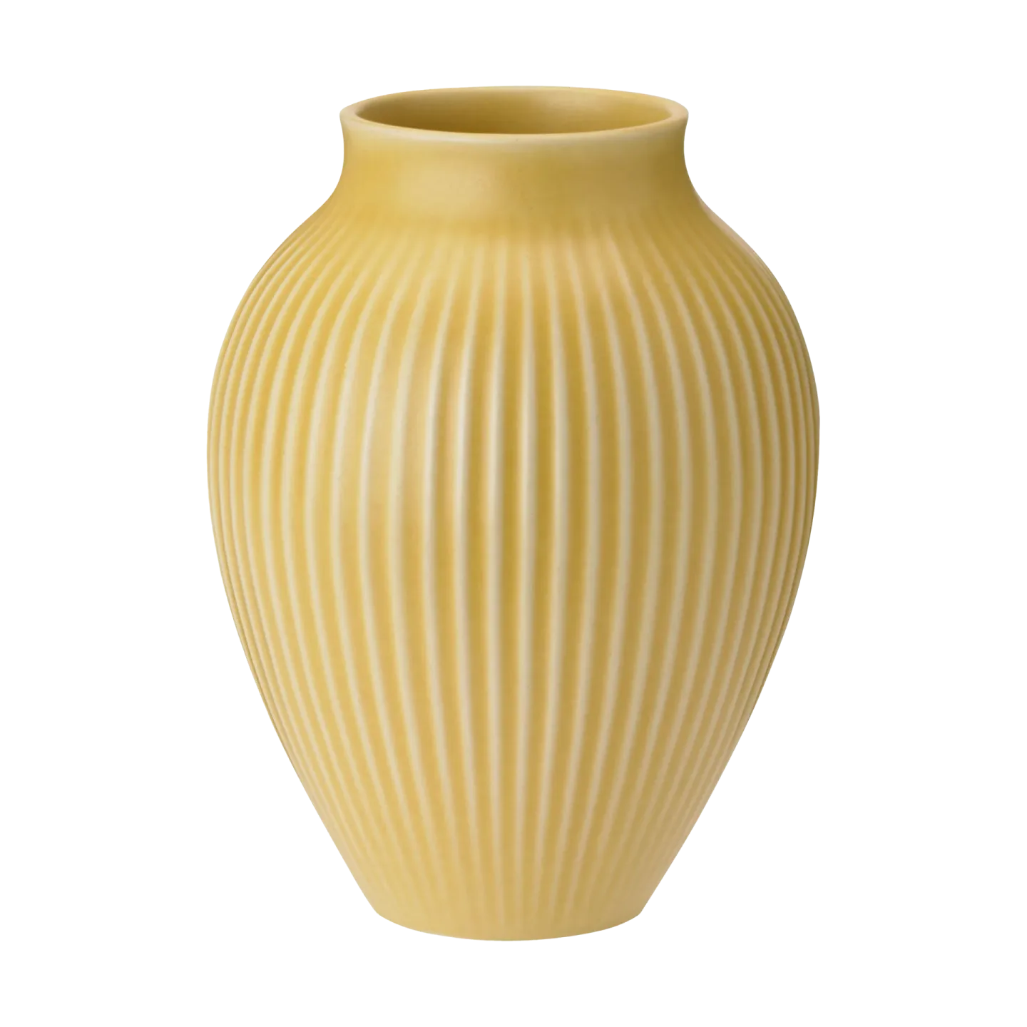 Knabstrup Keramik Knabstrup Vase geriffelt 27cm Yellow