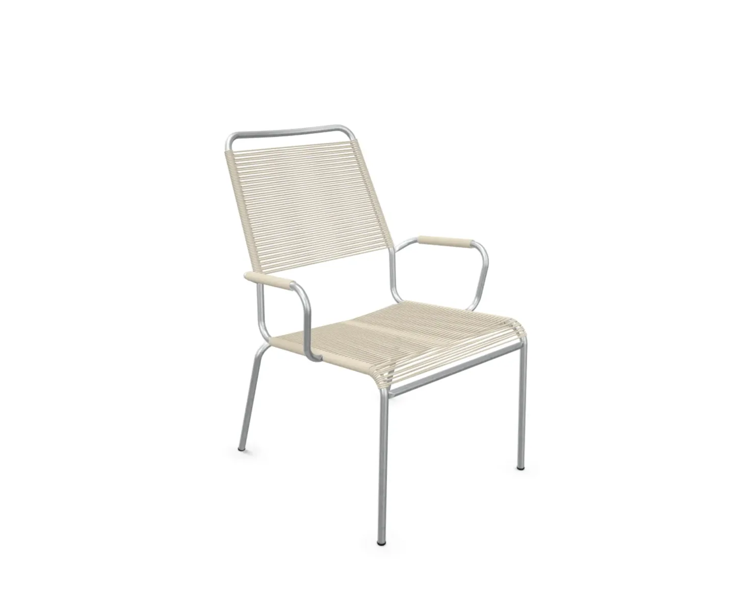 Schaffner Spaghetti-Salonsessel Rigi mit Armlehnen Feuerverzinkt Beige | Schubiger Möbel