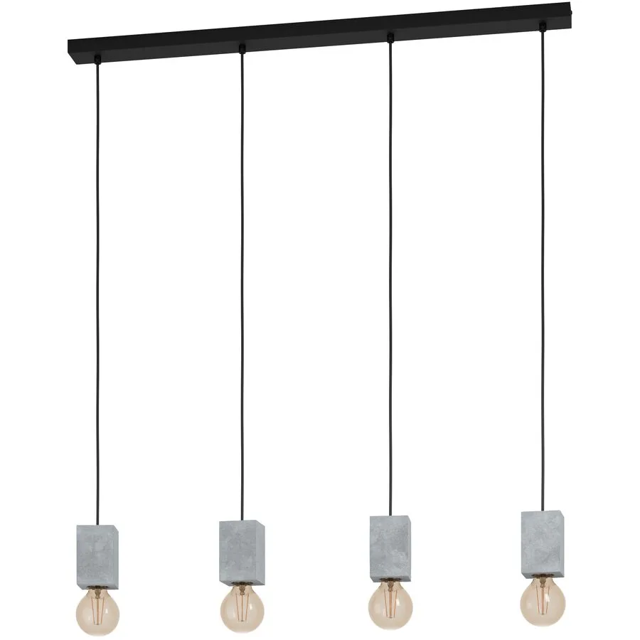 Eglo Pendellampe Prestwick 3 Grau/Schwarz Beton/Stahl 5.5 cm 92.5 cm - Farbe: Schwarz/Grau - Material: Stahl/Beton