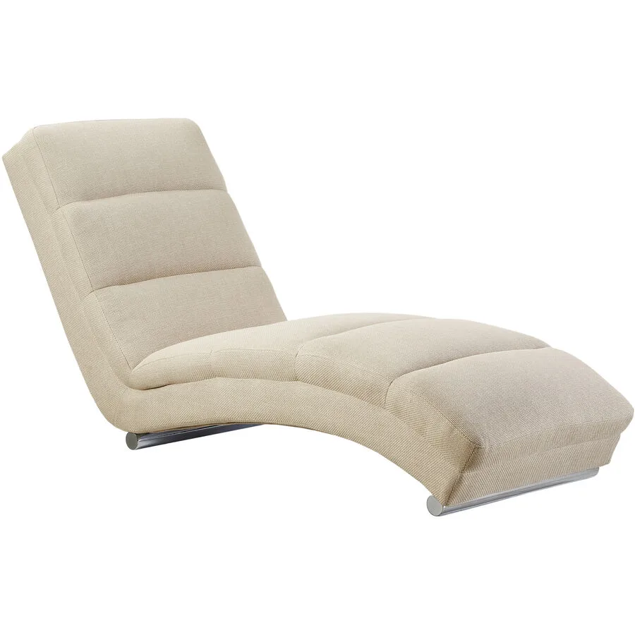 Chaiselongue Idis Beige Strukturstoff, Metall B 170 T 60 H 82 cm