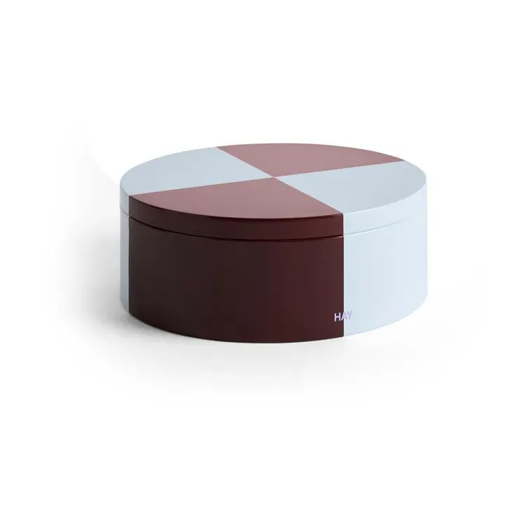 HAY Tin Container Round Aufbewahrungsdose Burgundy-ice blue