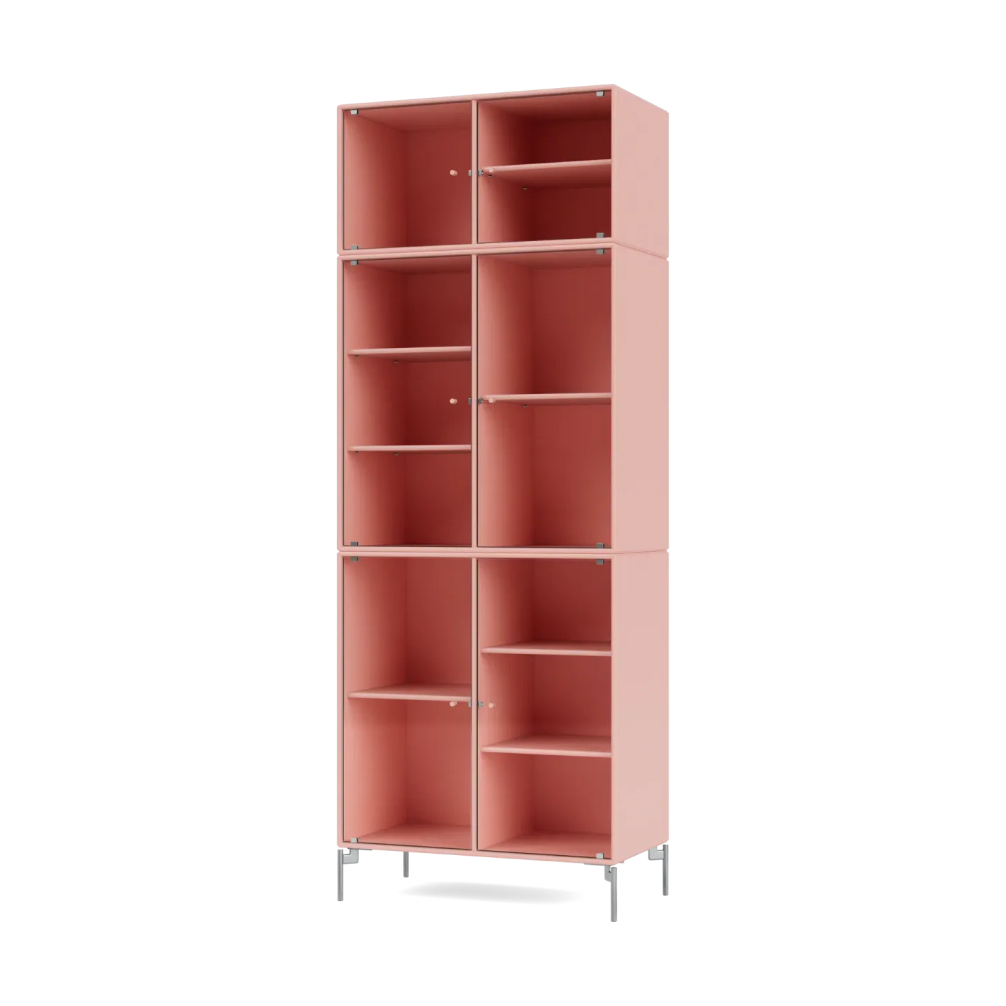 Montana Ripple IV Vitrinenschrank 69,6x187,2x38 cm Ruby-Beine chrome