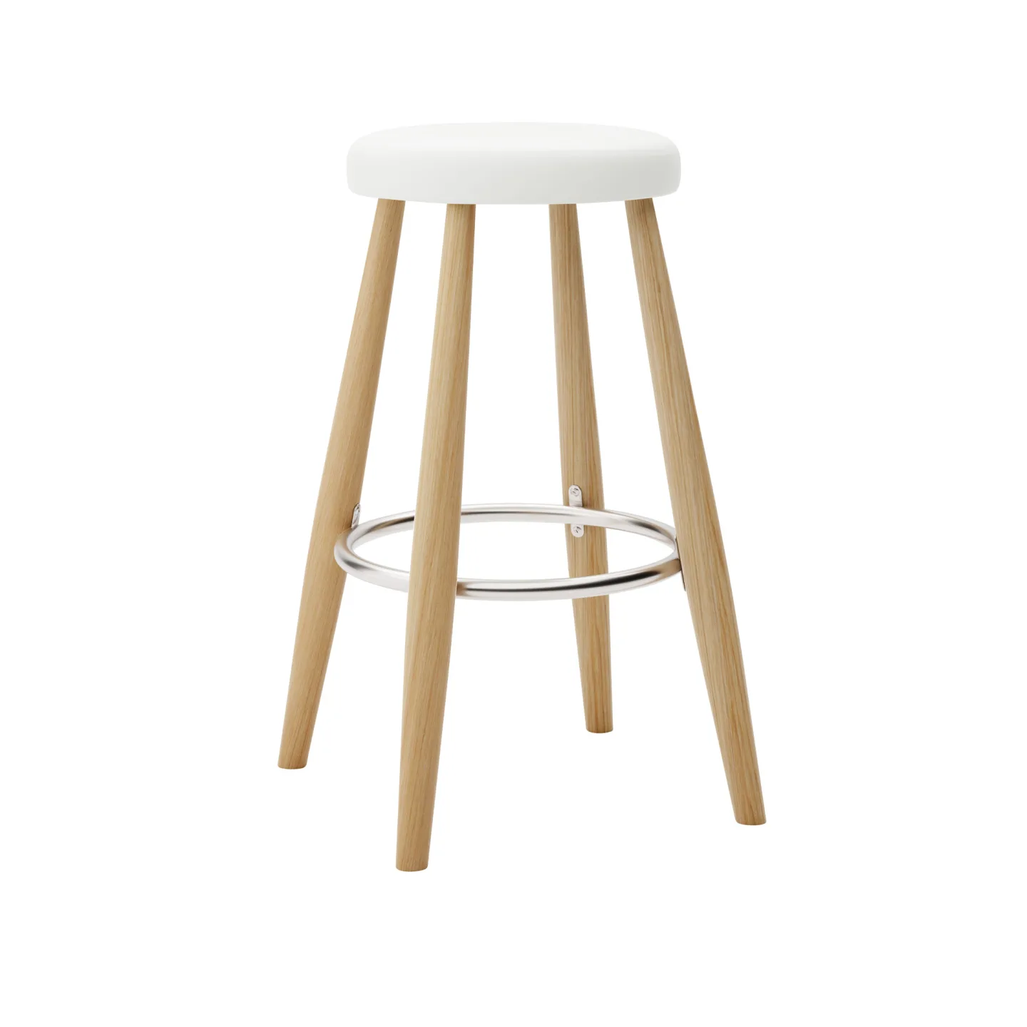 Carl Hansen - CH58 Low Stool, Oljad Ek, Lädergrupp B Thor - 390 - Barstolar - Hans J. Wegner - Träfärgad - Läder/Metall/Trä