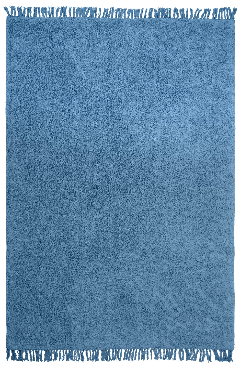 Ryetepper - Alba Natural Cotton Shaggy (blå) (Størrelse: 80 x 250 cm)