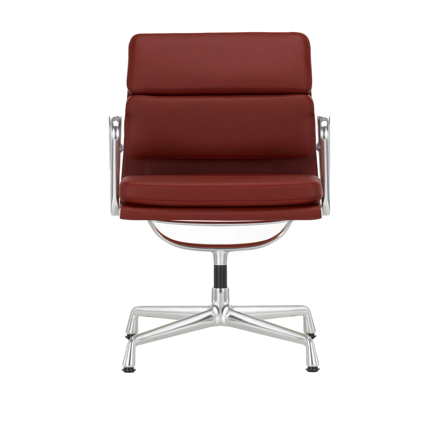 Vitra - Soft Pad Chairs EA 208, Förkromat, Läder: Kat. L40 - Leather Premium - 66 - Kontorsstolar - Charles & Ray Eames - Svart