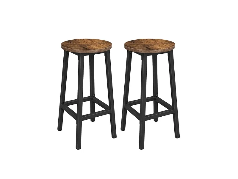 SONGMICS Set 2 Barhocker RUSTIK metall schwarz
