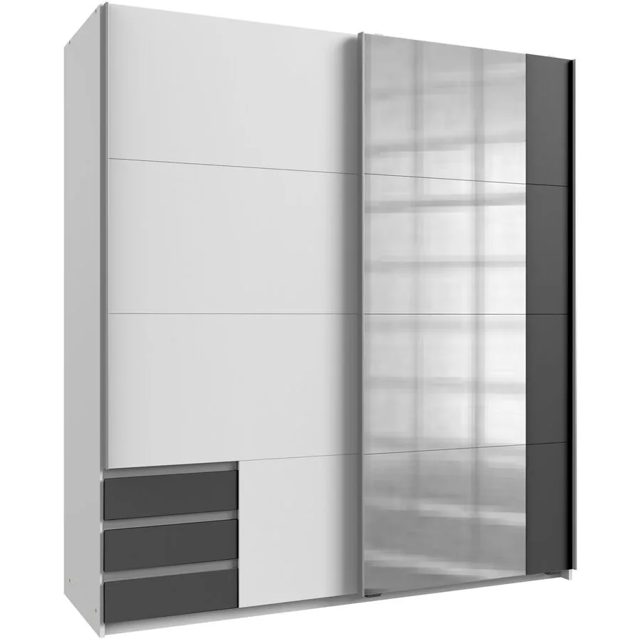 Kleiderschrank Jiri Weiss/graphit Holzwerkstoff B 179 cm