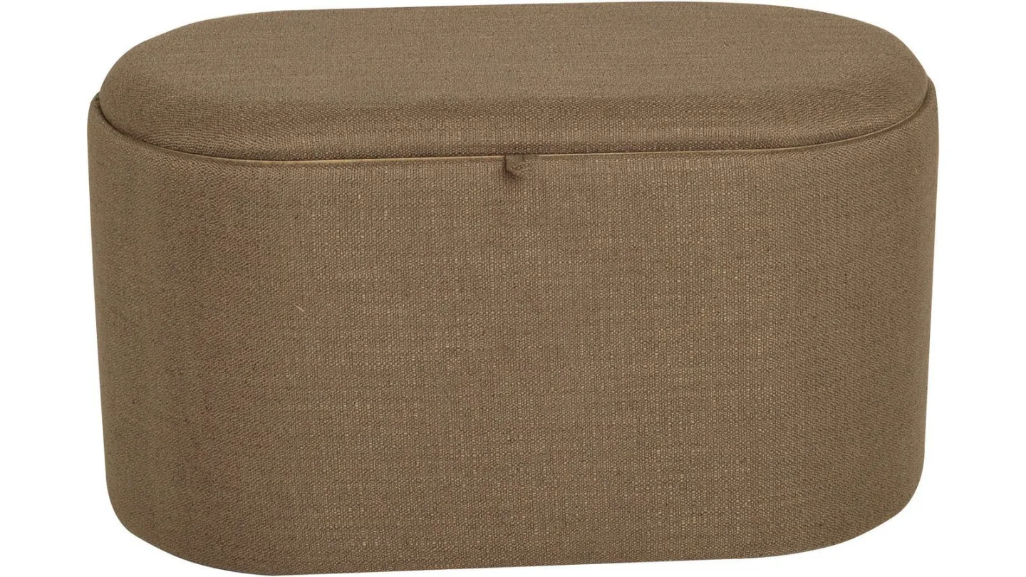 Velmira Puff 77 cm Oval - Mörkbeige