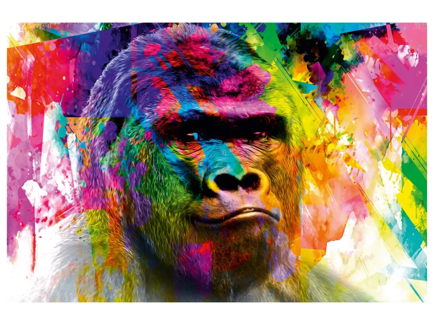 image LAND Digitaldruck auf Glas Pop Art Gorilla | Schubiger Möbel