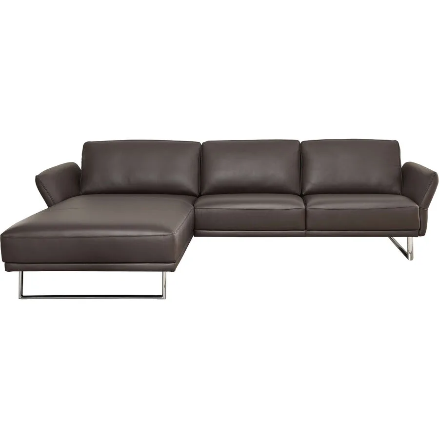 Ecksofa Julia Braun Leder 274 cm 185 cm