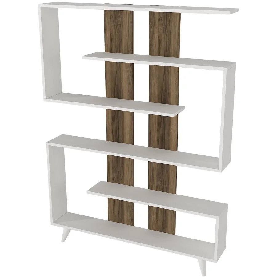 Bücherregal Yemek weiss Melaninbeschichtete Mischholz (Spanplatte) B 120 H 162 cm