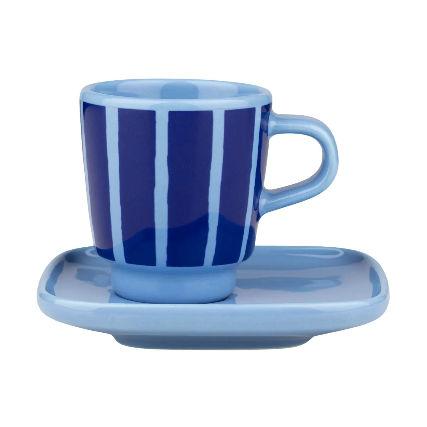Marimekko Piccolo Espresso-Tasse mit Untertasse Light blue-blue, 5 cl
