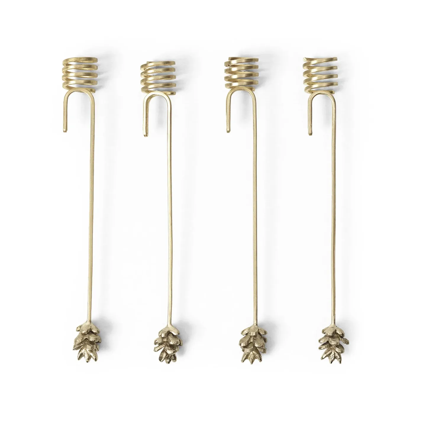 Ferm Living Forest ljushållare till julgran 4-pack Brass