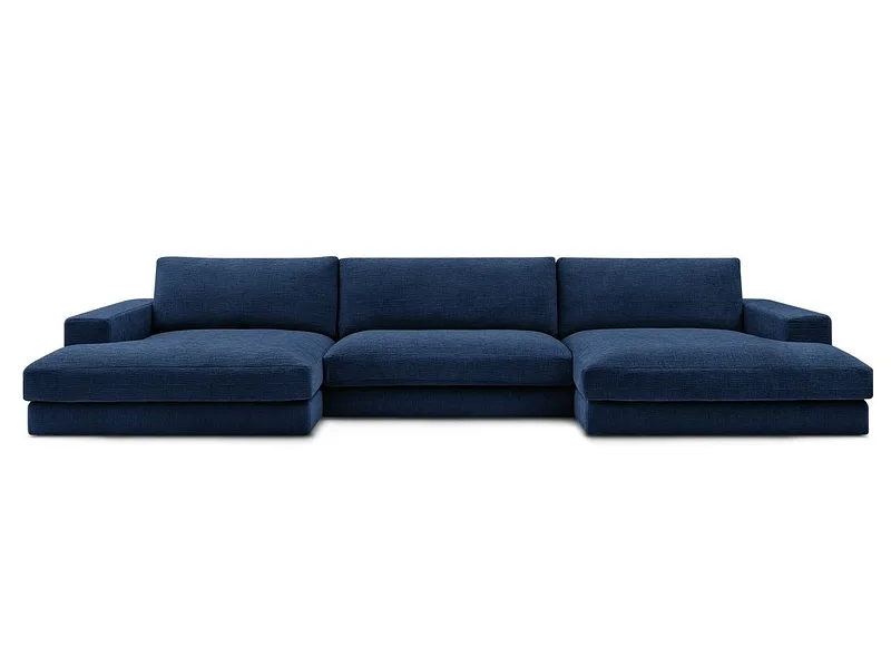 Wohnlandschaft BOBOCHIC LEONARD Stoff mit Textur dunkelblau