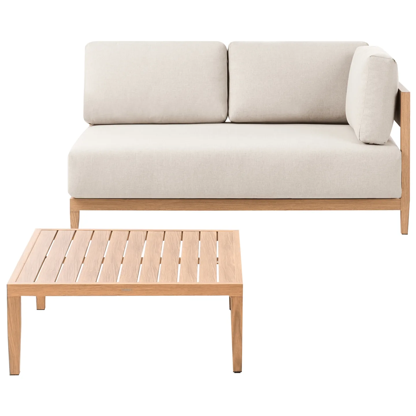 Soffa utomhus med Bord 2-Sits Sampieri - Brun/Beige