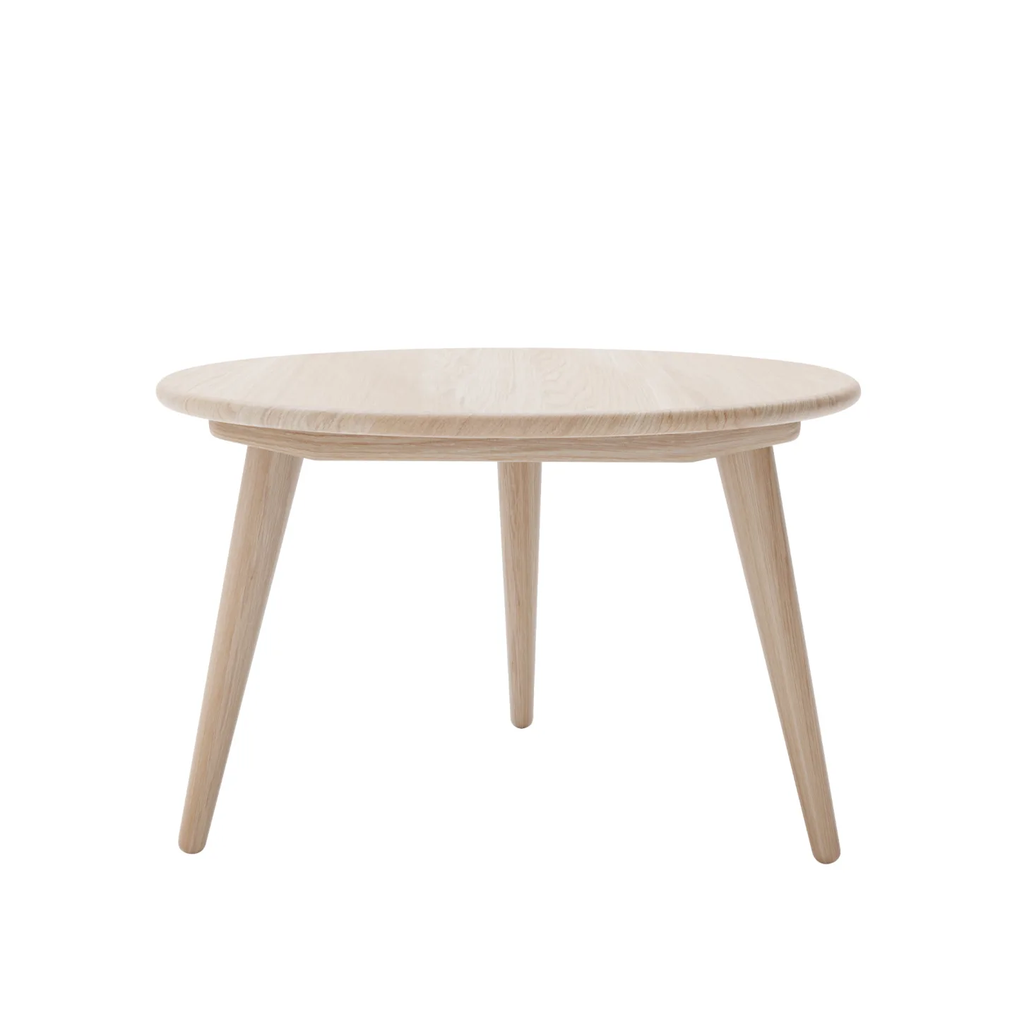 Carl Hansen - CH008, Tvålad Ek, Ø 78 cm - Höjd 48 cm - Soffbord - Hans J. Wegner - Träfärgad - Trä