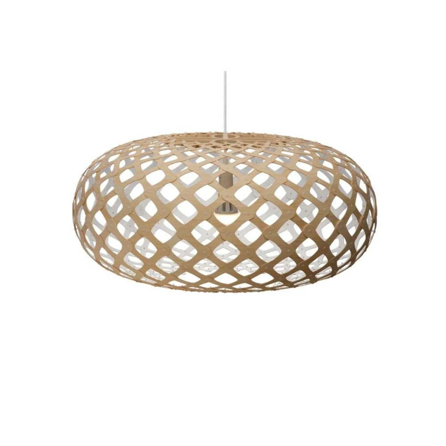 Kina Pendel Ø80 Hvid 1 Side - David Trubridge - Stue - Bambus