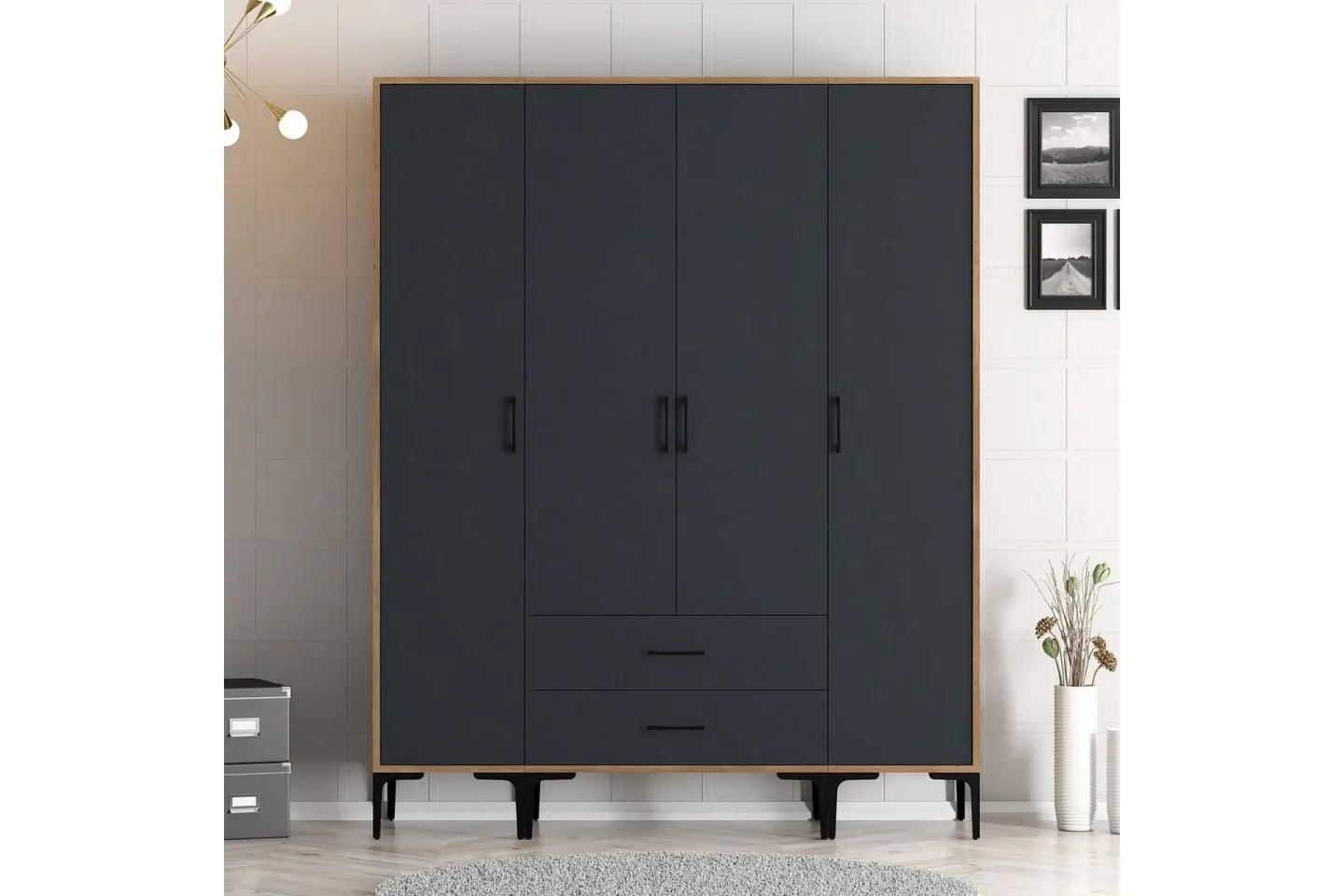 Kumsal Garderob 160 cm - Antracit