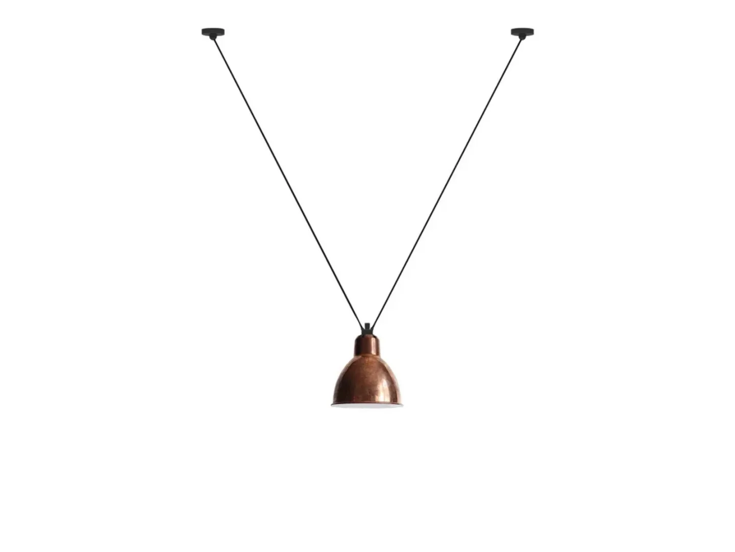 323 XL Pendelleuchte Round Raw Copper/White - Lampe Gras - Wohnzimmer - Metall