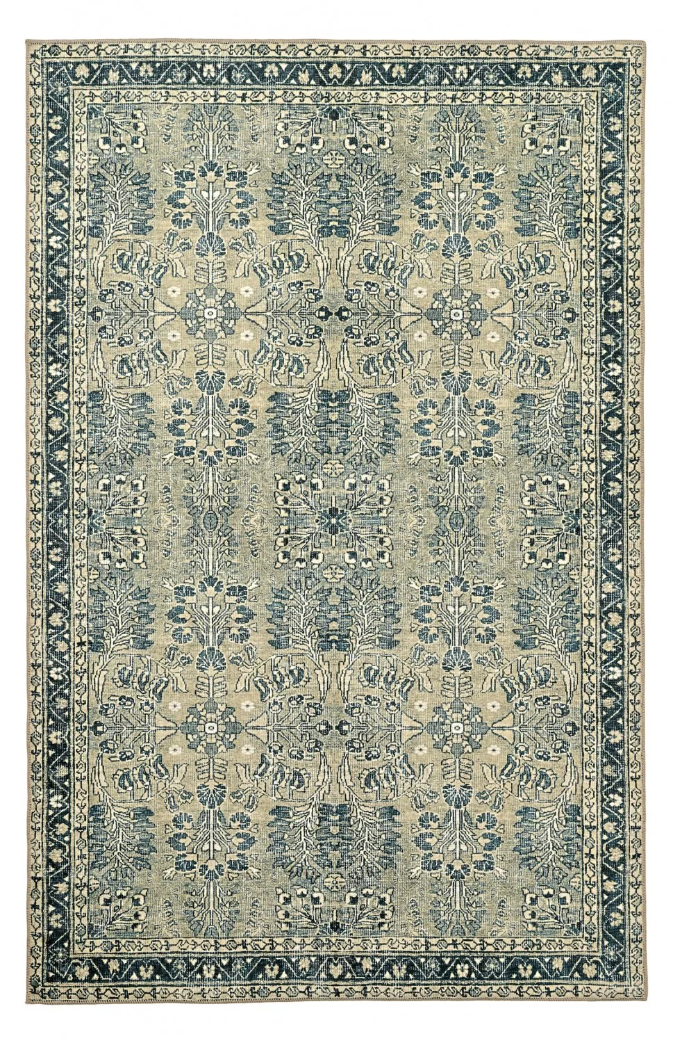 Flatvevd teppe - Yasirah (blå/grønn) (Størrelse: 190 x 280 cm)