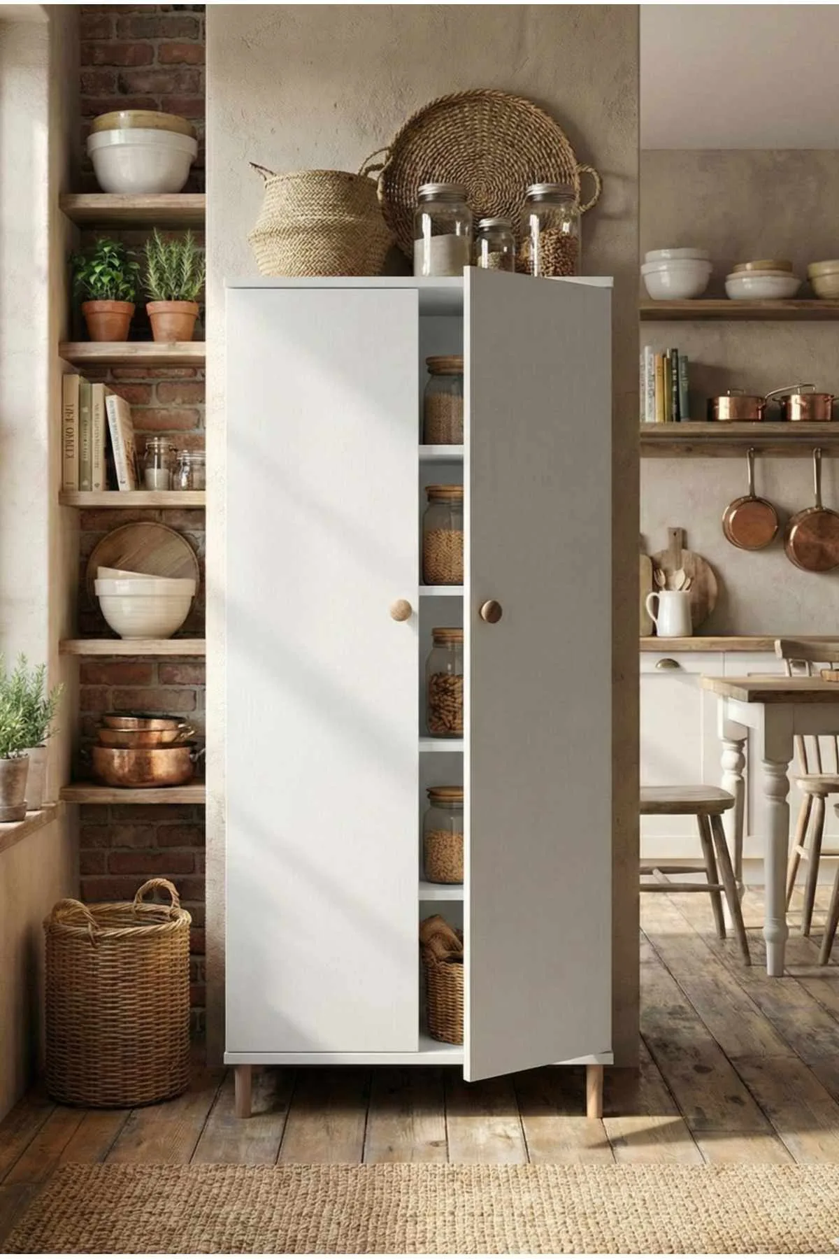 Ryrhyrdhonar Multifunktionsskåp 60x130x30 cm - Vit