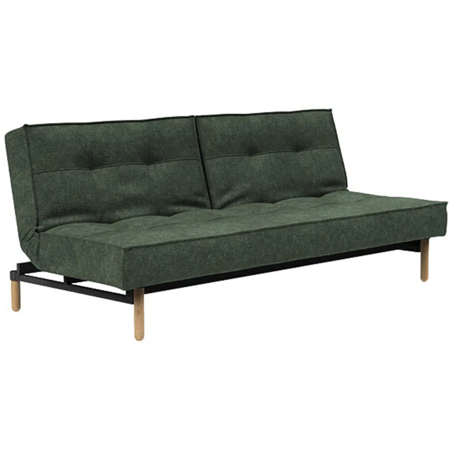 Bettsofa Split Grün Stoff 210 cm 91 cm Ausklappbar