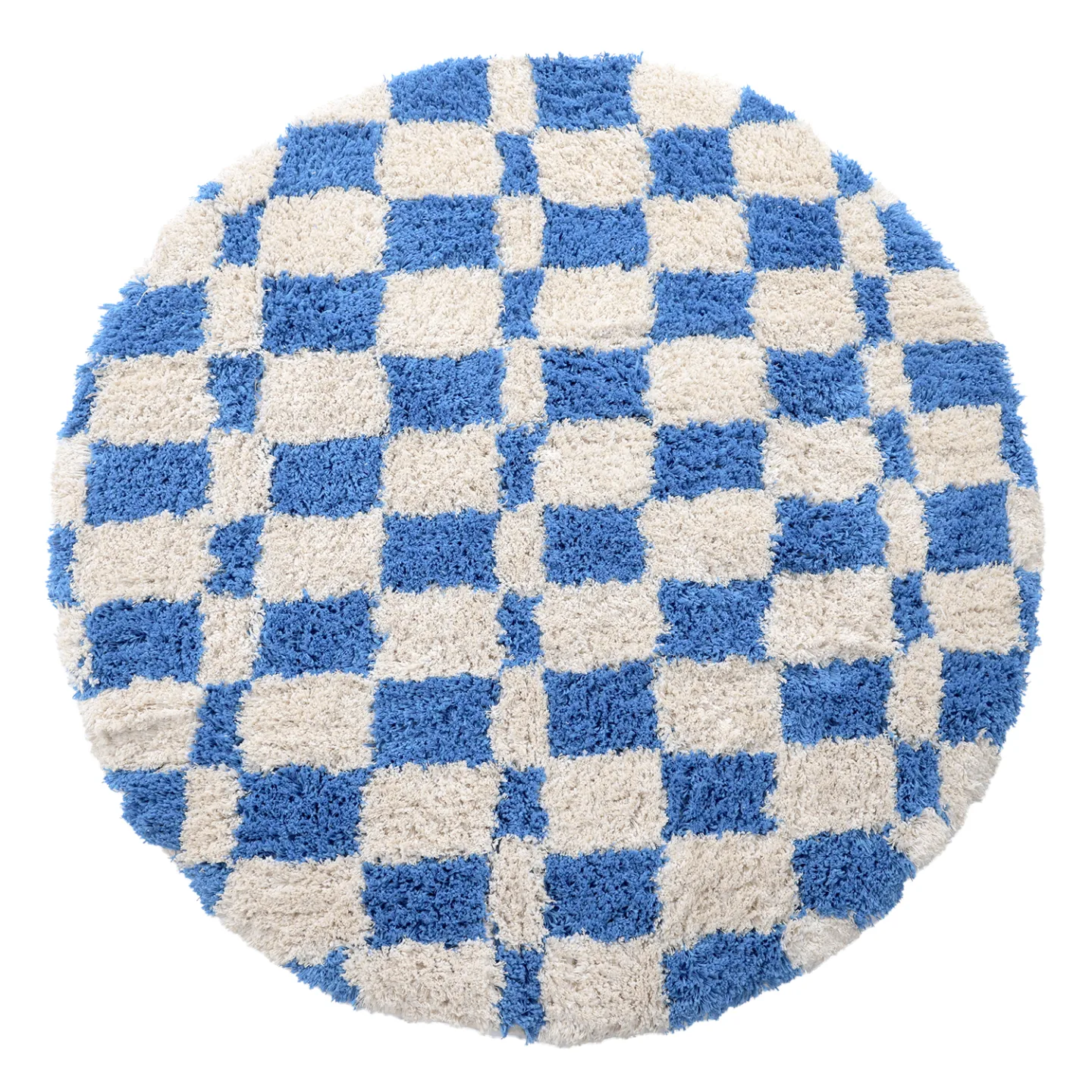 Rundt teppe - Atrani Natural Cotton Shaggy (blå) (Størrelse: Ø 160 cm)