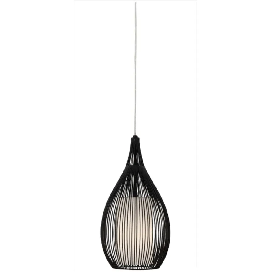 Pendellampe Razoni Schwarz/Weiss Glas/Metall 19 cm 150 cm - Material: Metall/Glas