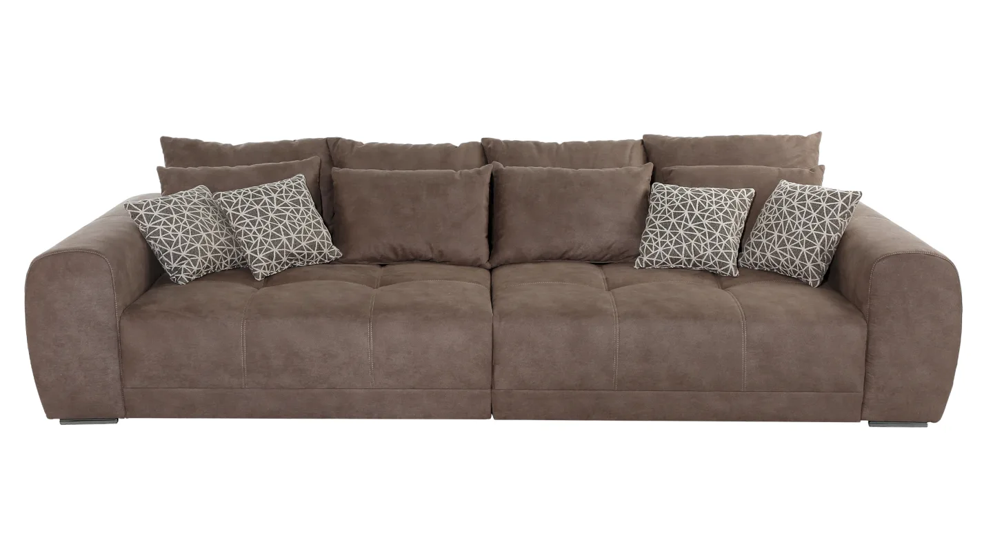 Big Sofa mit Federkern braun 306 x 134 cm - MOLDAU