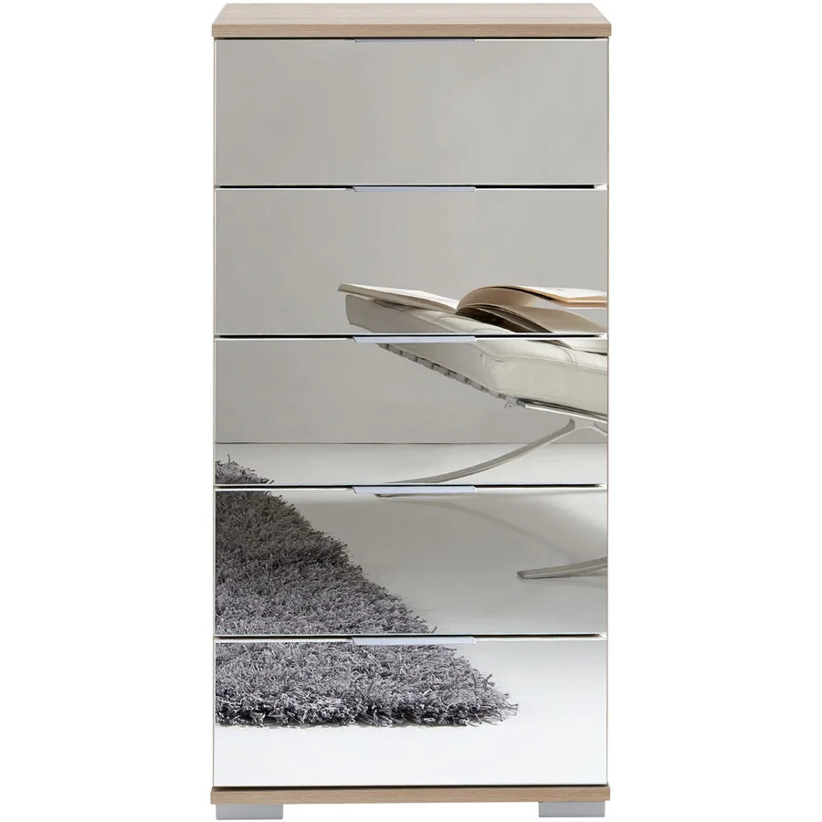 Kommode Peyton C Spiegelglas Holzwerkstoff B 49 H 102 cm