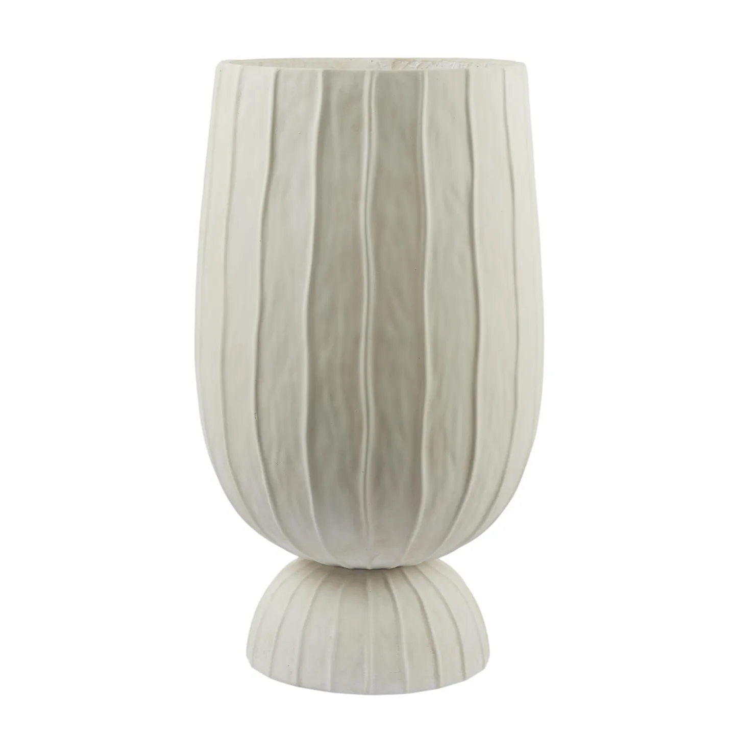 Edg Vase Abgerundet mit Fuss Weiss H: 60 cm | Schubiger Möbel