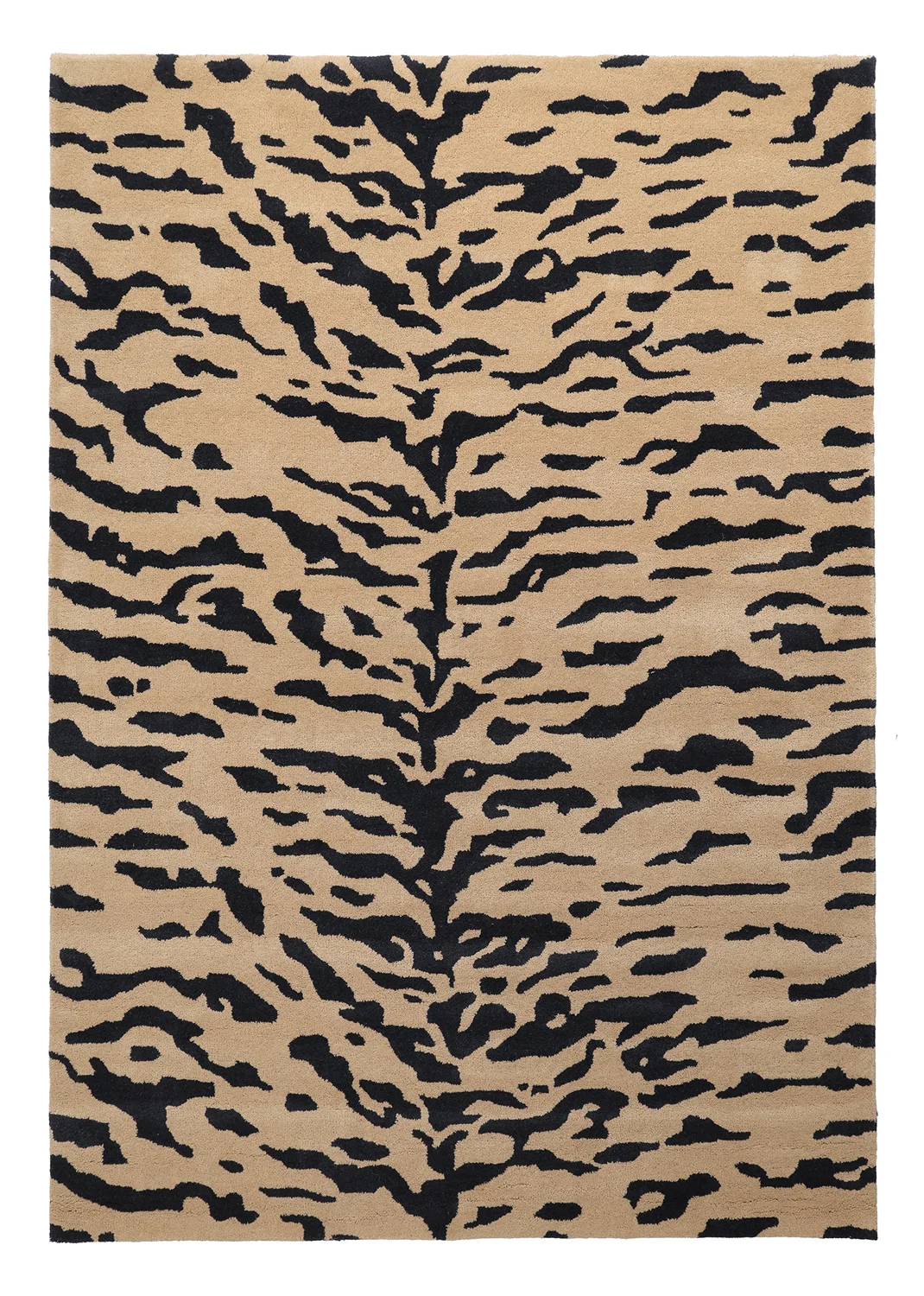 Ryetepper - Zebra Tufted Wool Premium (beige/svart) (Størrelse: 160 x 230 cm)
