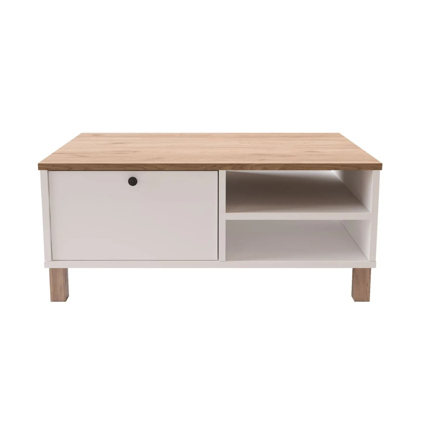 Avero Soffbord 90x38,6x60 cm - Vit och ek