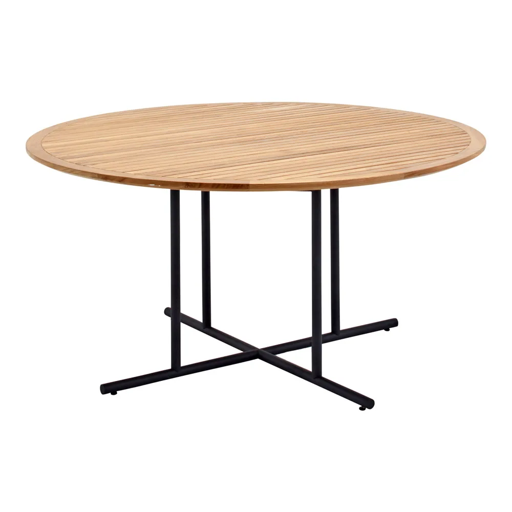Gloster - Whirl Teak Table 150 cm Meteor/Teak - Matbord utomhus - Henrik Pedersen - Metall/Trä