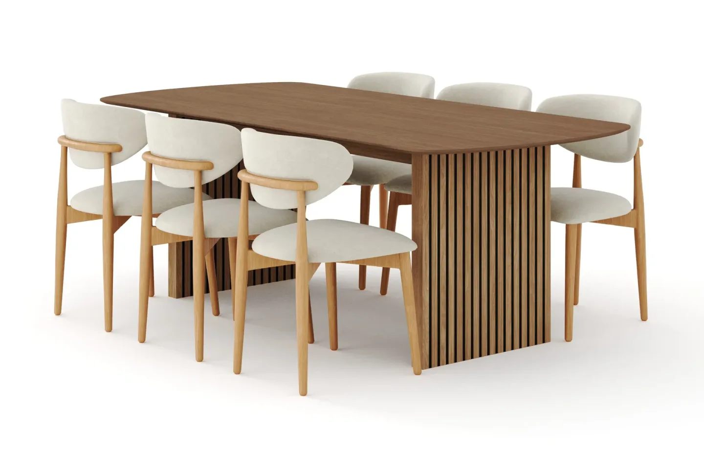 Richeto Matgrupp 210 cm Ek med 6 Molly Matstolar - Ek/Beige